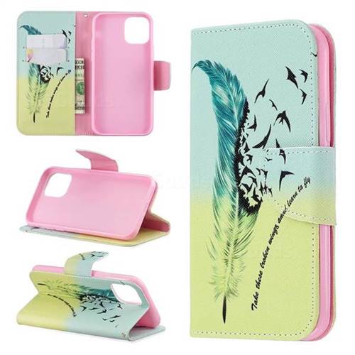 Feather Bird Leather Wallet Case for iPhone 11 Pro (5.8 inch)