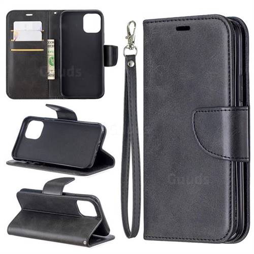 Classic Sheepskin PU Leather Phone Wallet Case for iPhone 11 Pro (5.8 inch) - Black