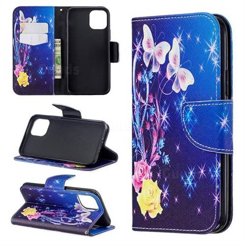 Yellow Flower Butterfly Leather Wallet Case for iPhone 11 Pro (5.8 inch)