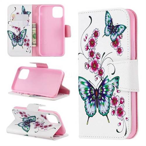 Peach Butterflies Leather Wallet Case for iPhone 11 Pro (5.8 inch)