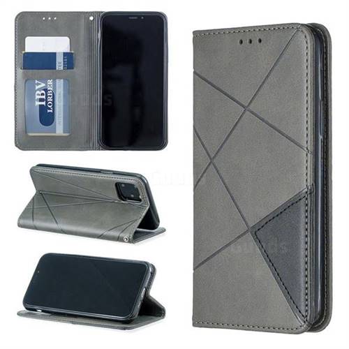 Prismatic Slim Magnetic Sucking Stitching Wallet Flip Cover for iPhone 11 Pro (5.8 inch) - Gray