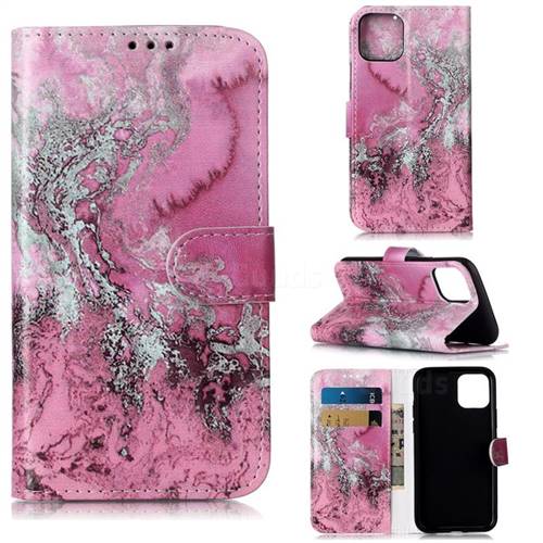 Pink Seawater PU Leather Wallet Case for iPhone 11 Pro (5.8 inch)