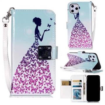 Butterfly Princess 3D Shiny Dazzle Smooth PU Leather Wallet Case for iPhone 11 Pro (5.8 inch)