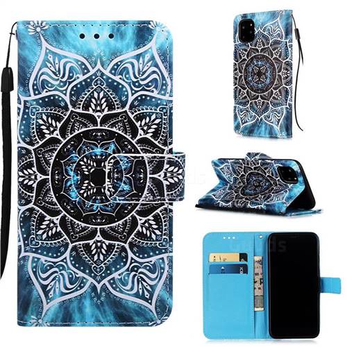 Underwater Mandala Matte Leather Wallet Phone Case for iPhone 11 Pro (5.8 inch)