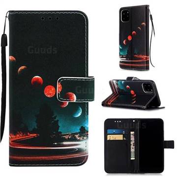 Wandering Earth Matte Leather Wallet Phone Case for iPhone 11 Pro (5.8 inch)