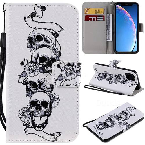 Skull Head PU Leather Wallet Case for iPhone 11 Pro (5.8 inch)