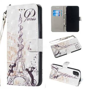 Tower Couple 3D Painted Leather Wallet Phone Case for iPhone 11 Pro (5.8 inch)
