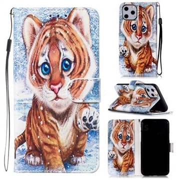 Baby Tiger Smooth Leather Phone Wallet Case for iPhone 11 Pro (5.8 inch)