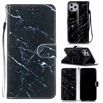 Black Marble Smooth Leather Phone Wallet Case for iPhone 11 Pro (5.8 inch)