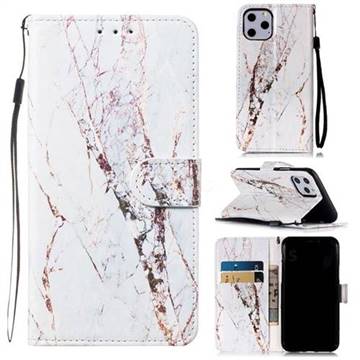 White Marble Smooth Leather Phone Wallet Case for iPhone 11 Pro (5.8 inch)