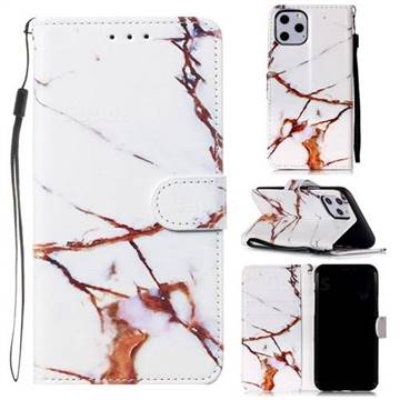 Platinum Marble Smooth Leather Phone Wallet Case for iPhone 11 Pro (5.8 inch)
