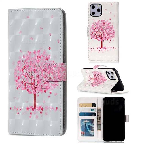 Sakura Flower Tree 3D Painted Leather Phone Wallet Case for iPhone 11 Pro (5.8 inch)