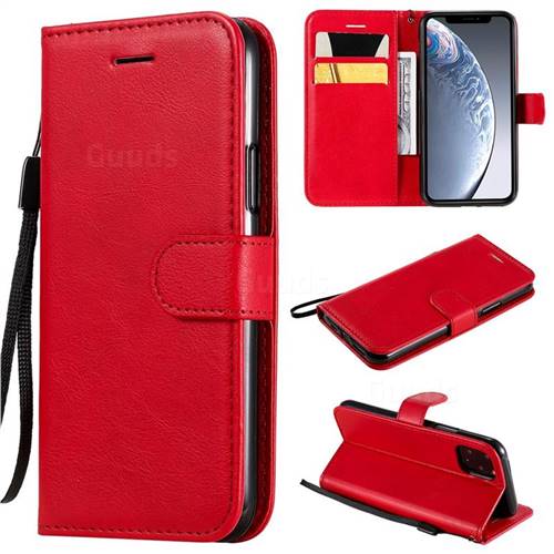 Retro Greek Classic Smooth PU Leather Wallet Phone Case for iPhone 11 Pro (5.8 inch) - Red