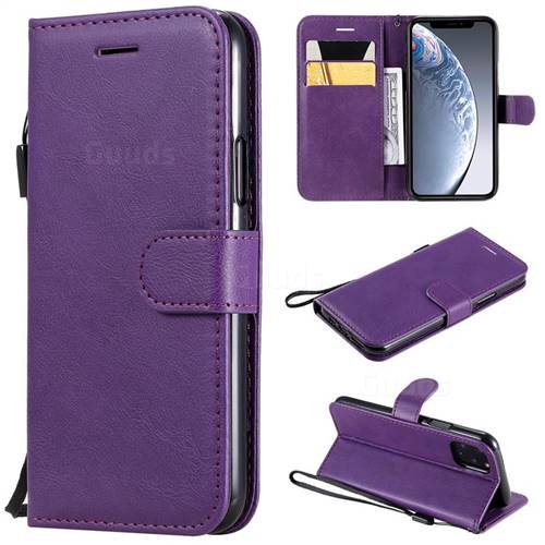 Retro Greek Classic Smooth PU Leather Wallet Phone Case for iPhone 11 Pro (5.8 inch) - Purple