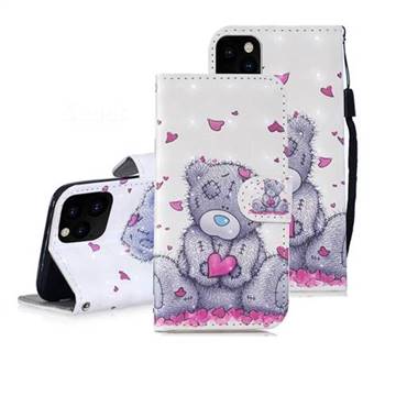 Love Panda 3D Painted Leather Wallet Phone Case for iPhone 11 Pro (5.8 inch)