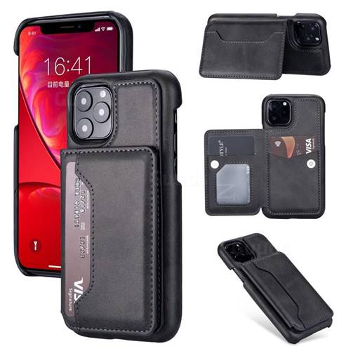 Luxury Magnetic Double Buckle Leather Phone Case for iPhone 11 Pro (5.8 inch) - Black