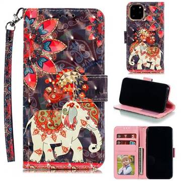 Phoenix Elephant 3D Painted Leather Phone Wallet Case for iPhone 11 Pro (5.8 inch)