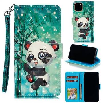 Cute Panda 3D Painted Leather Phone Wallet Case for iPhone 11 Pro (5.8 inch)