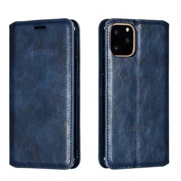 Retro Slim Magnetic Crazy Horse PU Leather Wallet Case for iPhone 11 Pro (5.8 inch) - Blue