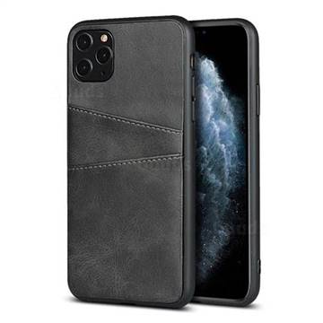 Simple Calf Card Slots Mobile Phone Back Cover for iPhone 11 Pro (5.8 inch) - Black