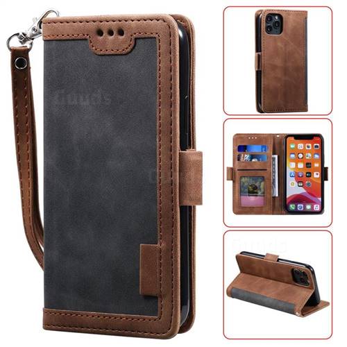 Luxury Retro Stitching Leather Wallet Phone Case for iPhone 11 Pro (5.8 inch) - Gray