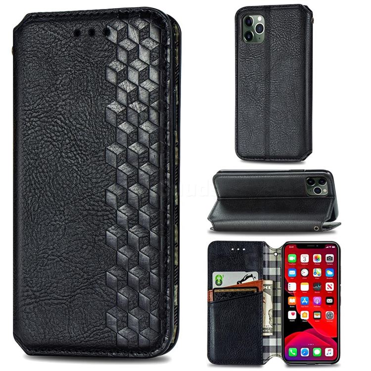 Ultra Slim Fashion Business Card Magnetic Automatic Suction Leather Flip Cover for iPhone 11 Pro (5.8 inch) - Black