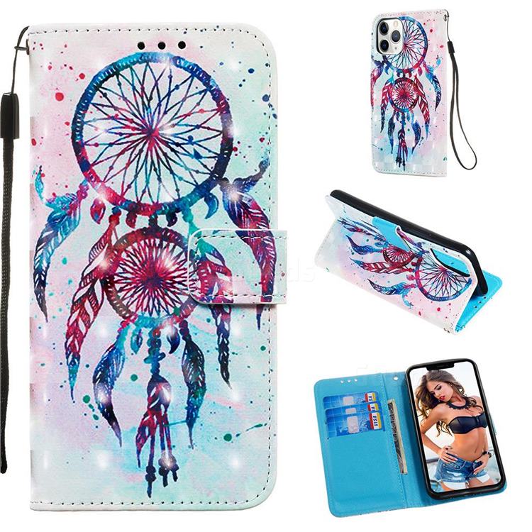 ColorDrops Wind Chimes 3D Painted Leather Wallet Case for iPhone 11 Pro (5.8 inch)
