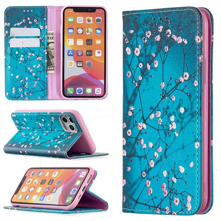 Plum Blossom Slim Magnetic Attraction Wallet Flip Cover for iPhone 11 Pro (5.8 inch)