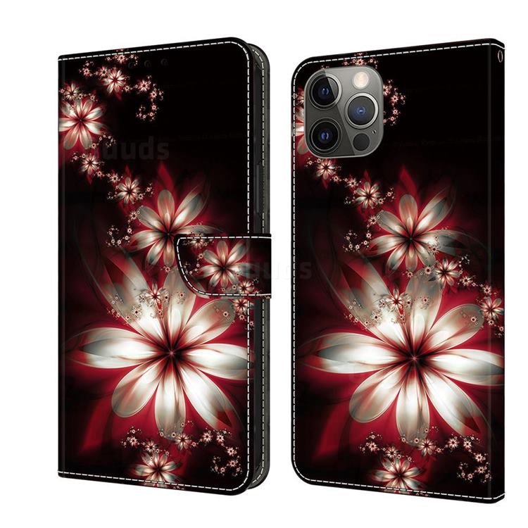 Red Dream Flower Crystal PU Leather Protective Wallet Case Cover for iPhone 11 Pro (5.8 inch)