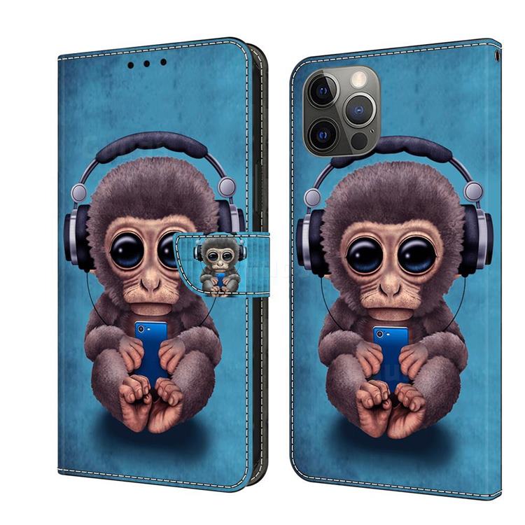 Cute Orangutan Crystal PU Leather Protective Wallet Case Cover for iPhone 11 Pro (5.8 inch)