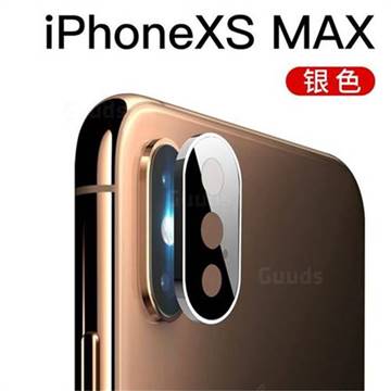 R-JUST Back Rear Camera Lens Ultra Thin Metal Protector for iPhone XS Max (6.5 inch) - Silver