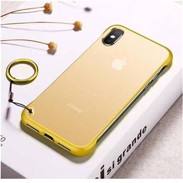 Transparent Matte Non-Slip Anti-Scratch no Fingerprint Bare Metal Sense Case for iPhone XS Max (6.5 inch) - Yellow