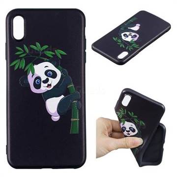 Bamboo Panda 3D Embossed Relief Black Soft Back Cover for iPhone XS Max (6.5 inch)