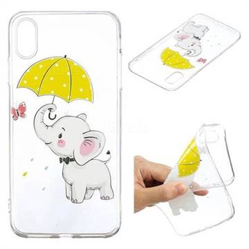 Umbrella Elephant Super Clear Soft TPU Back Cover for iPhone XS Max (6.5 inch)