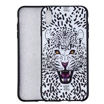 Snow Leopard 3D Embossed Relief Black Soft Back Cover for iPhone XS Max (6.5 inch)