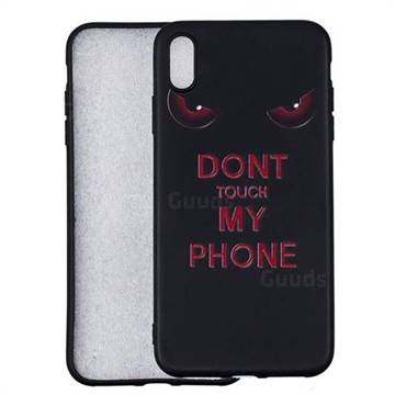 Red Eyes 3D Embossed Relief Black Soft Back Cover for iPhone XS Max (6.5 inch)