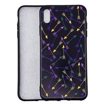 Colorful Arrows 3D Embossed Relief Black Soft Back Cover for iPhone XS Max (6.5 inch)