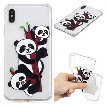 Three Pandas Anti-fall Clear Varnish Soft TPU Back Cover for iPhone XS Max (6.5 inch)