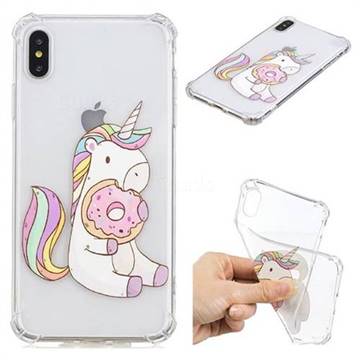 Donut Unicorn Anti-fall Clear Varnish Soft TPU Back Cover for iPhone XS Max (6.5 inch)