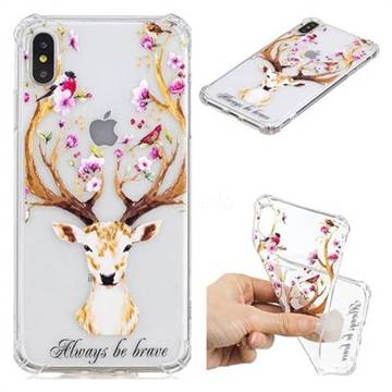 Always be Brave Anti-fall Clear Varnish Soft TPU Back Cover for iPhone XS Max (6.5 inch)