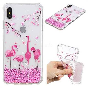 Cherry Flamingo Anti-fall Clear Varnish Soft TPU Back Cover for iPhone XS Max (6.5 inch)