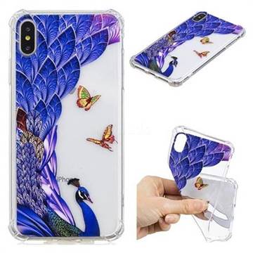 Peacock Butterfly Anti-fall Clear Varnish Soft TPU Back Cover for iPhone XS Max (6.5 inch)