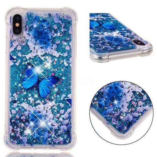Flower Butterfly Dynamic Liquid Glitter Sand Quicksand Star TPU Case for iPhone XS Max (6.5 inch)