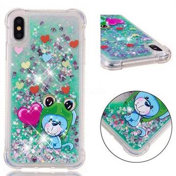 Heart Frog Lion Dynamic Liquid Glitter Sand Quicksand Star TPU Case for iPhone XS Max (6.5 inch)