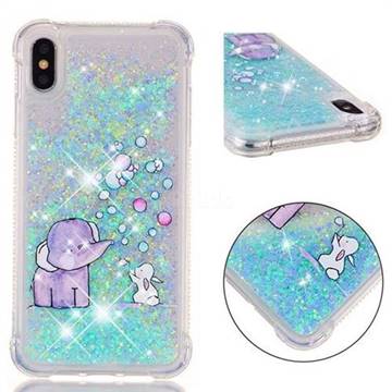 Bubble Jumbo Rabbit Dynamic Liquid Glitter Sand Quicksand Star TPU Case for iPhone XS Max (6.5 inch)