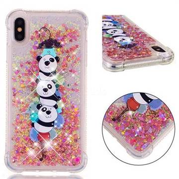 Three Pandas Dynamic Liquid Glitter Sand Quicksand Star TPU Case for iPhone XS Max (6.5 inch)