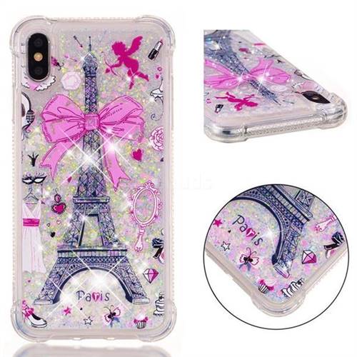 Mirror and Tower Dynamic Liquid Glitter Sand Quicksand Star TPU Case for iPhone XS Max (6.5 inch)