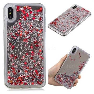 Glitter Sand Mirror Quicksand Dynamic Liquid Star TPU Case for iPhone XS Max (6.5 inch) - Red