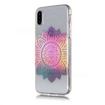 Lotus Pattern Bright Color Laser Soft TPU Case for iPhone XS Max (6.5 inch)