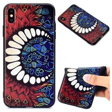 Moon Teeth 3D Embossed Relief Black TPU Back Cover for iPhone XS Max (6.5 inch)